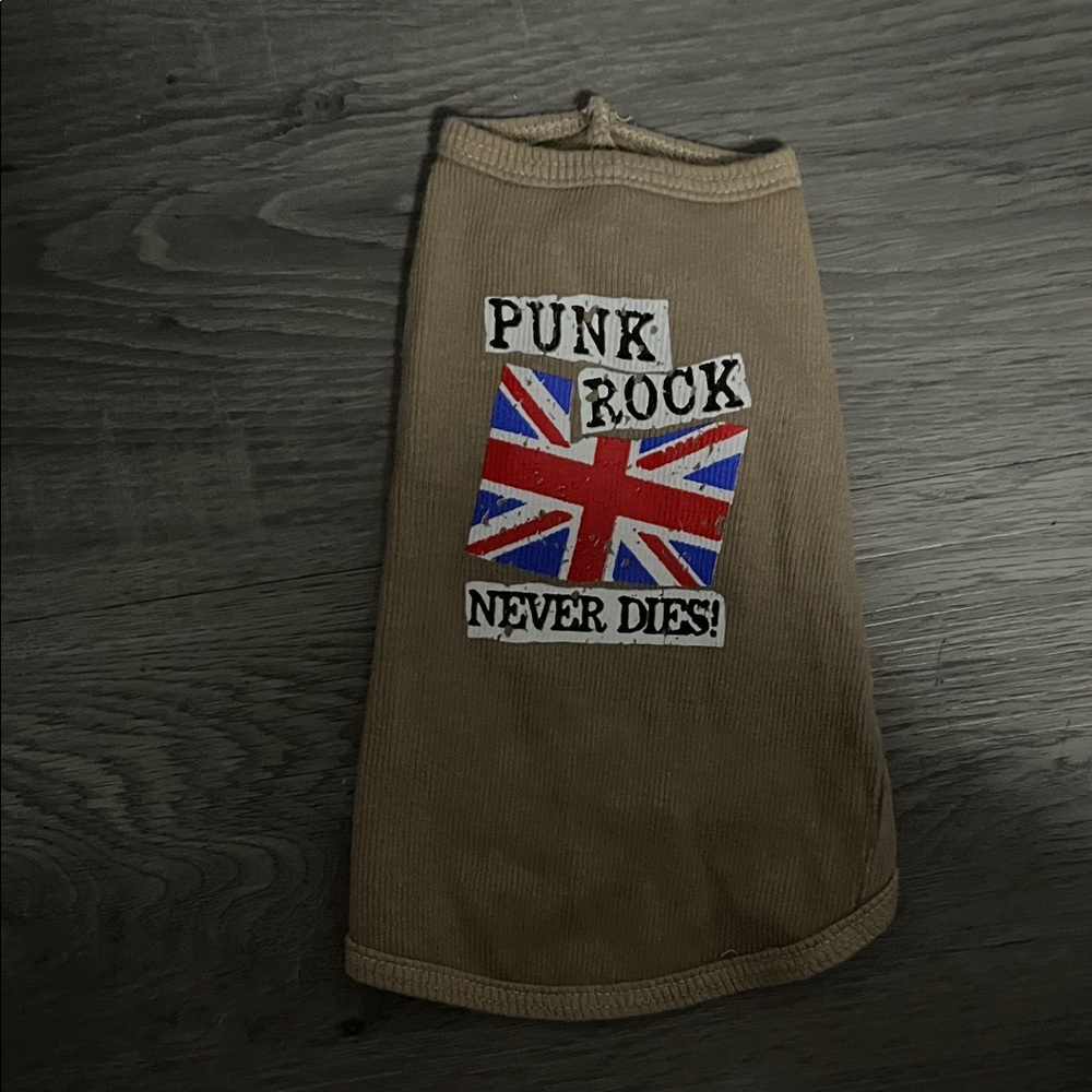 Punk Rock Tan tank with Union Jack Design